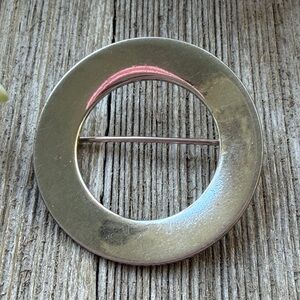 Silver Circular Vintage Brooch concave